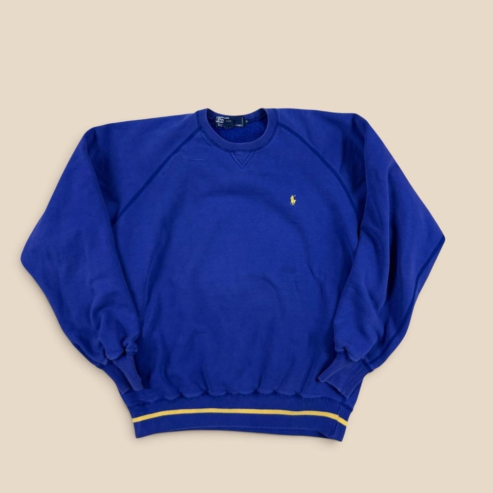 Vintage Polo Ralph Lauren Raglan Crewneck Sweatshirt Pony M has Wear